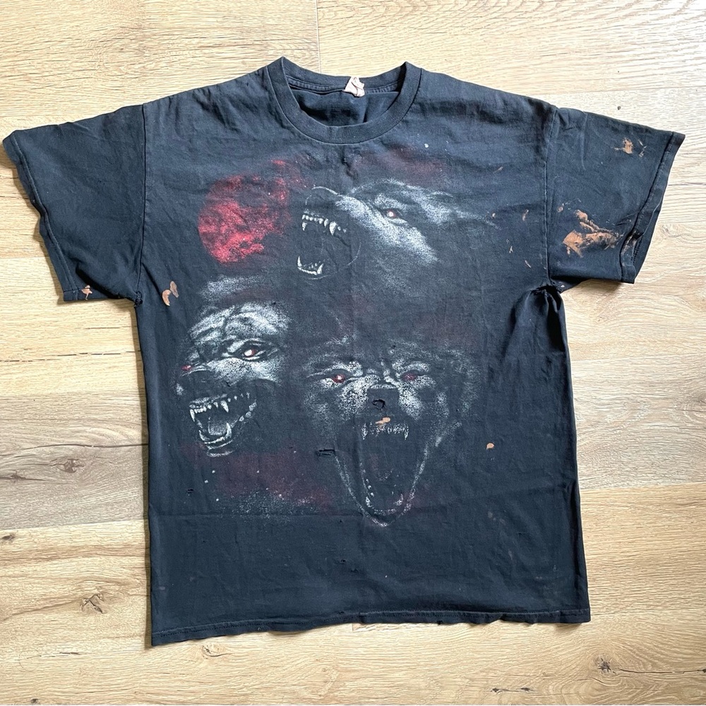 Vintage Distressed and Thrashed Wolf Tee